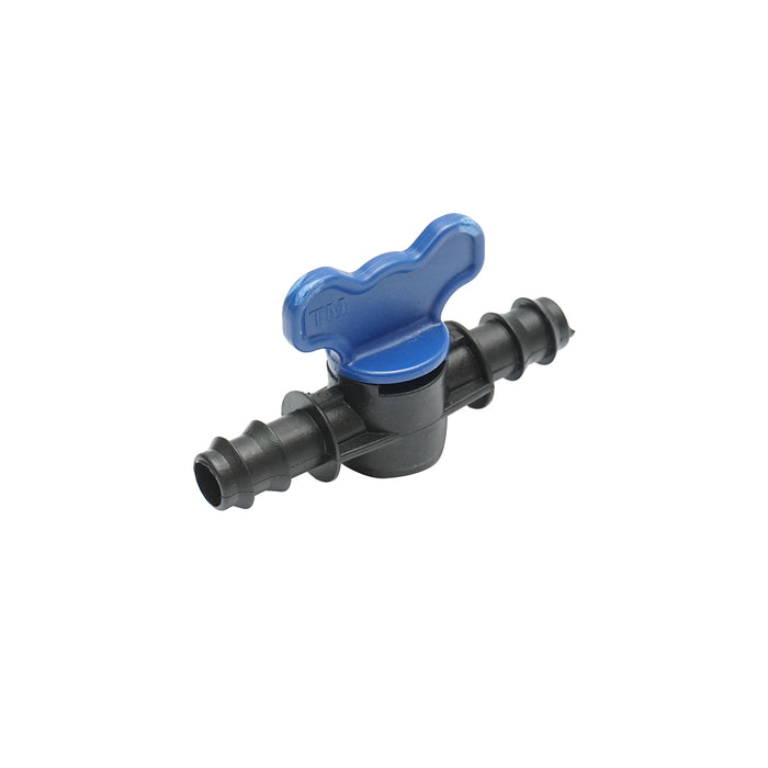 Rubinetto per tubo di gocciolamento uguale D16x16mm, PN4, per sistemi di irrigazione