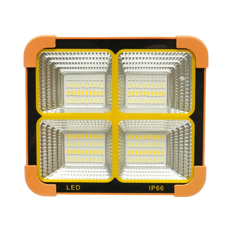 Faretto LED portatile da 100 W con pannello solare da 1,5 W, batteria da 3600 mAh, 6 modalità di illuminazione, magnete, gancio e funzione power bank USB (210x170x55 mm) Breckner Germany