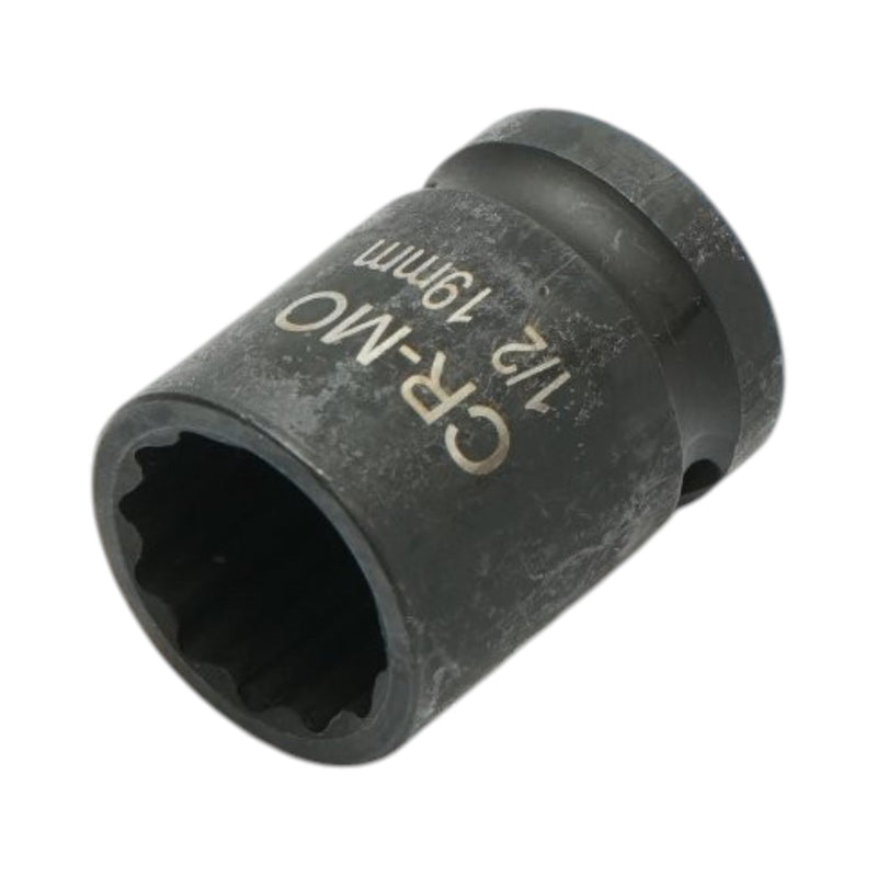 Bussola a impatto bi-esagonale da 19 mm, lunghezza 38 mm, attacco quadro da 1/2", acciaio Cr-Mo Breckner Germany
