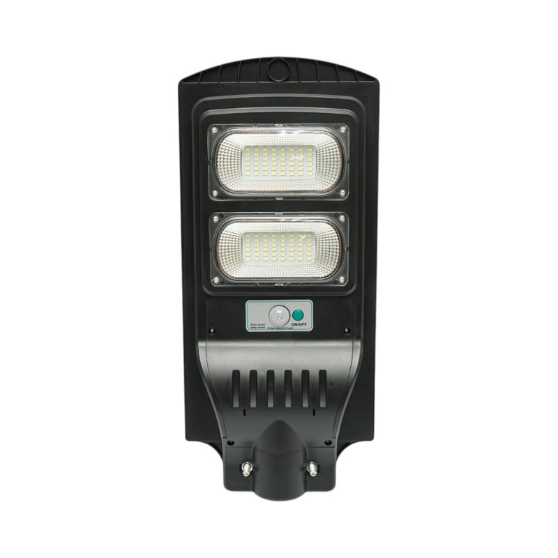 Lampione stradale solare a LED da 100 W con pannello solare da 12 W, batteria LiFePO4 da 8000 mAh, sensore di movimento, telecomando e supporto per palo (IP65) Breckner Germany