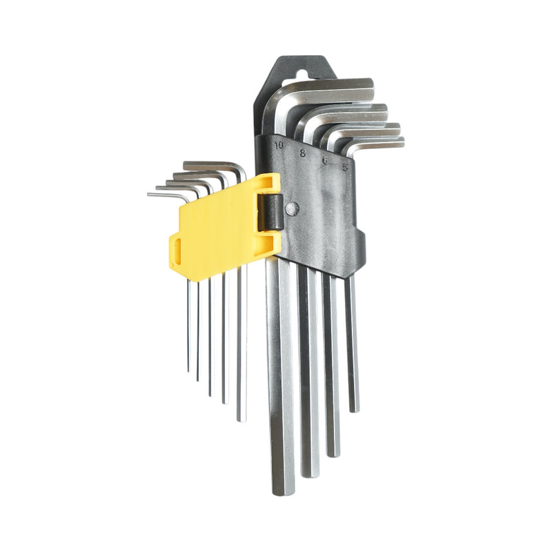 Set di 9 chiavi esagonali professionali a manico lungo da 1,5-10 mm Cr-V