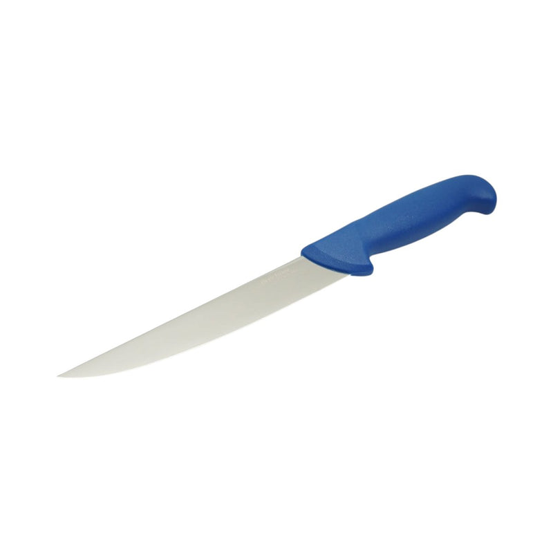Coltello professionale da macelleria e macellazione da 18 cm, lama in acciaio 5Cr15MoV, manico in nylon blu.Breckner Germany