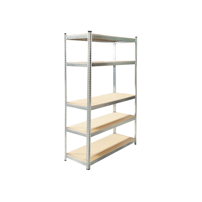 Scaffale in metallo con 5 ripiani in MDF, 180x120x45 cm, 250 kg/ripiano, montaggio senza viti, zincato