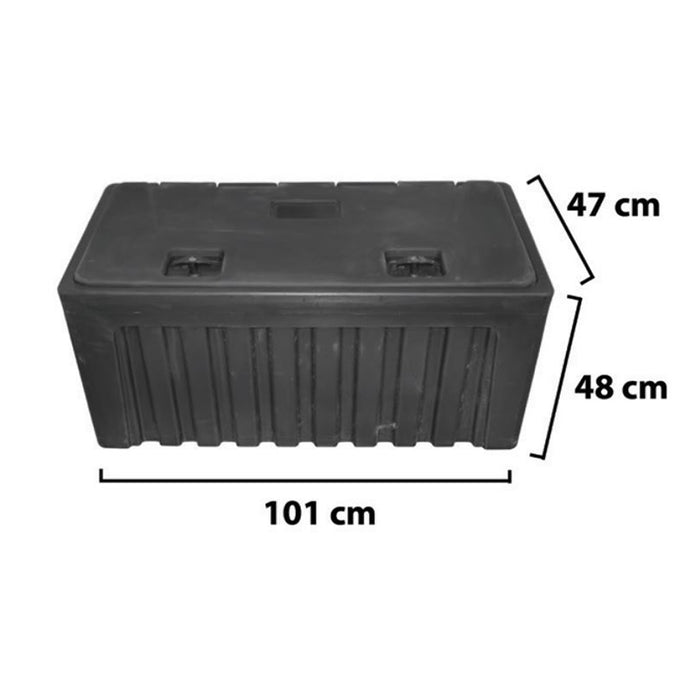 Cassetta per attrezzi senza supporto, in plastica nera 480x470x1000 mm