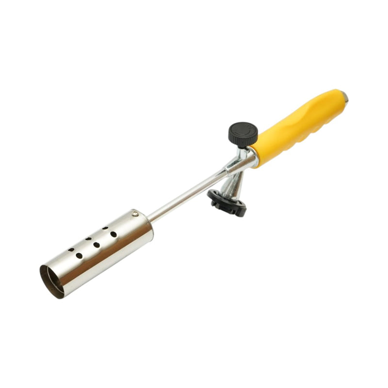 Bruciaerbacce da giardino (380–760 mm), due prolunghe da 190 mm, rotazione a 360 gradi, accensione manuale, fiamma regolabile a 1350°C.