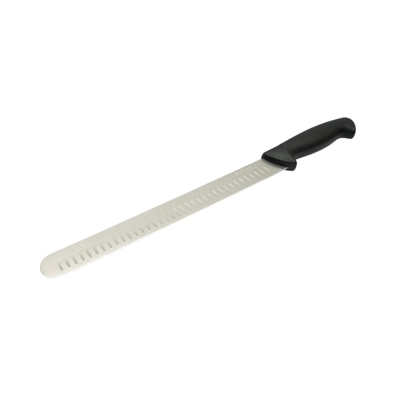 Coltello professionale da 30 cm per affettare il brisket, lama alveolata in acciaio 5Cr15MoV, manico in PP nero Breckner Germany