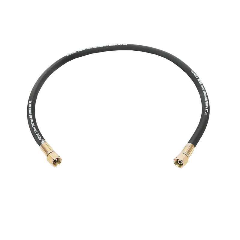 Tubo flessibile idraulico ad alta pressione 2SN DN10, pressato con raccordi fissi, lunghezza 1200 mm, attacchi M20.