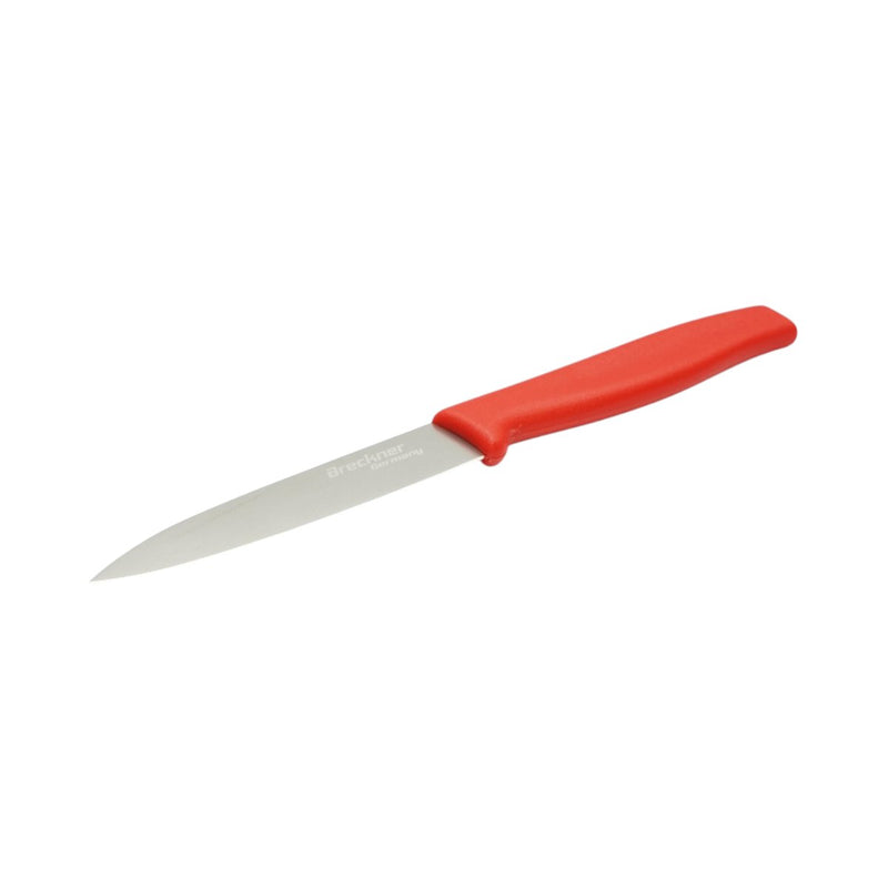 Coltello da pelatura 10 cm, lama in acciaio 5Cr15MoV, manico in PP rosso Breckner Germany