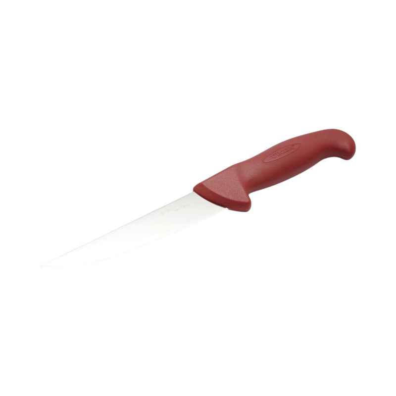 Coltello professionale da macelleria e macellazione da 15 cm, lama in acciaio 5Cr15MoV, manico in nylon rosso. Breckner Germany