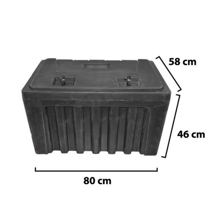 Cassetta per attrezzi senza supporto, in plastica nera 460x580x800 mm