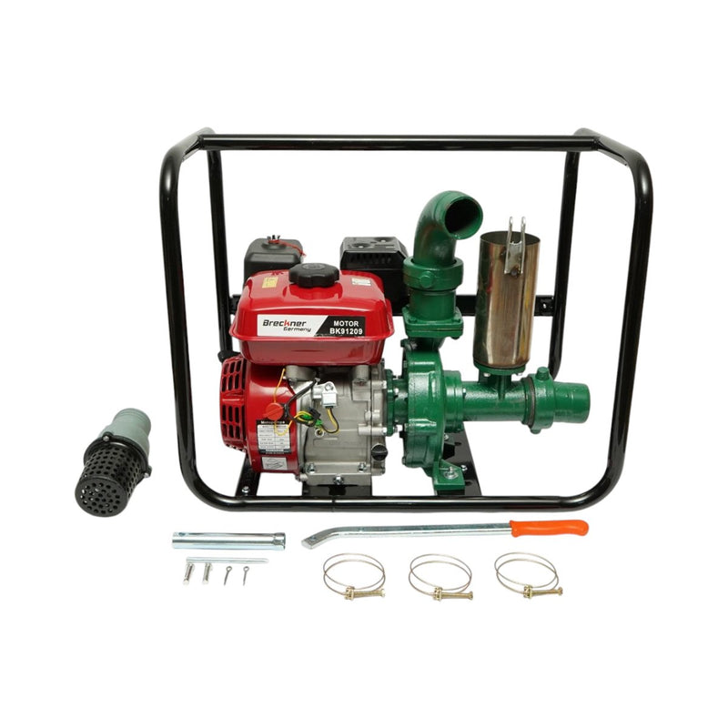 Motopompa a benzina da 7,5 CV, 4 tempi, 212 cc, 3 pollici, portata 60 m³/h, adescamento manuale, profondità di aspirazione 8 m, prevalenza 30 m Breckner Germany