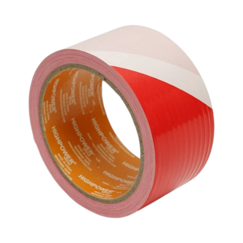 Nastro di segnalazione e avvertenza HighPower in PE, rosso-bianco, 50 mm x 100 m
