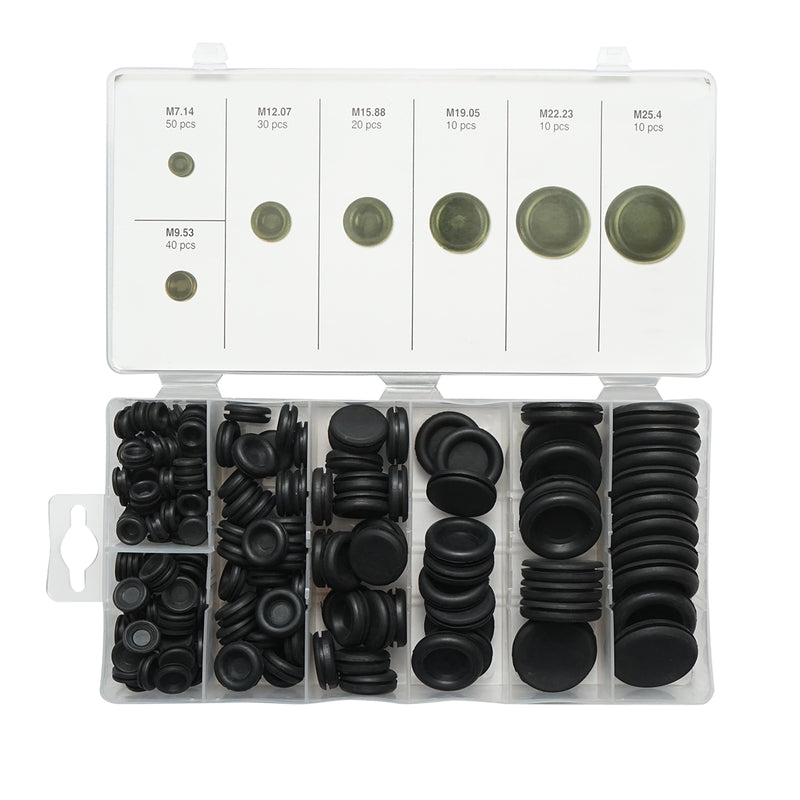 Kit di tappi in gomma per carrozzeria (M7-M25) – 170 pezzi