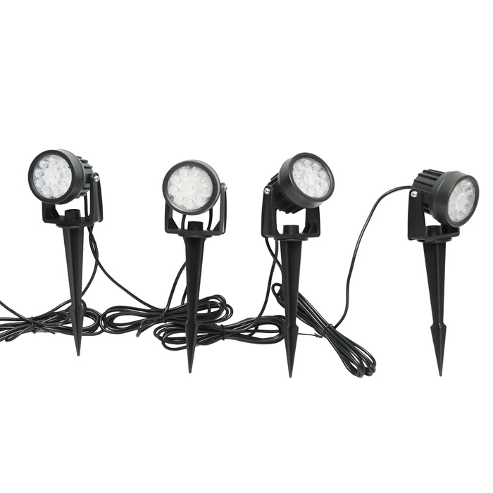 Set di 4 lampade da giardino con pannello solare 2,5W/6V e batteria 3,7V/1,8 Ah, telecomando IP65