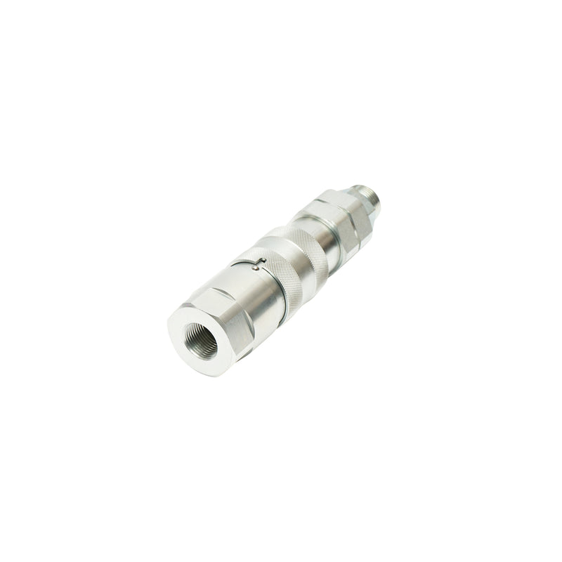 Set di raccordi a innesto rapido da 1 pollice (valvola a passaggio libero: femmina + maschio) con adattatore diritto, 83x45x48 mm.