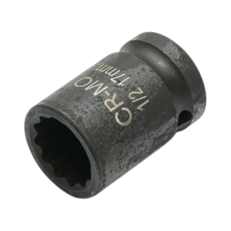 Bussola a impatto bi-esagonale da 17 mm, lunghezza 38 mm, attacco quadro da 1/2", Cr-Mo Breckner Germany