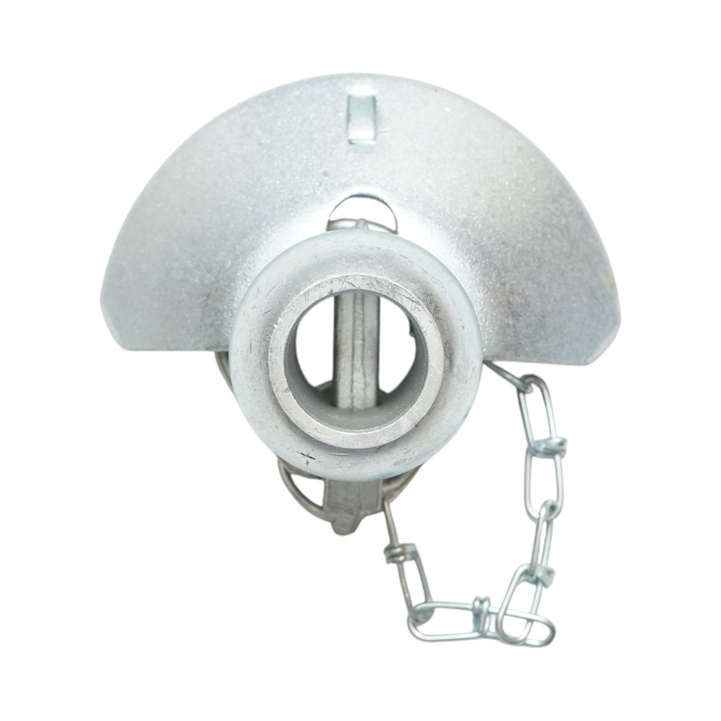 Testa a sfera per tirante laterale con collare, catena e perno, 56x69 mm, Categoria 2-2