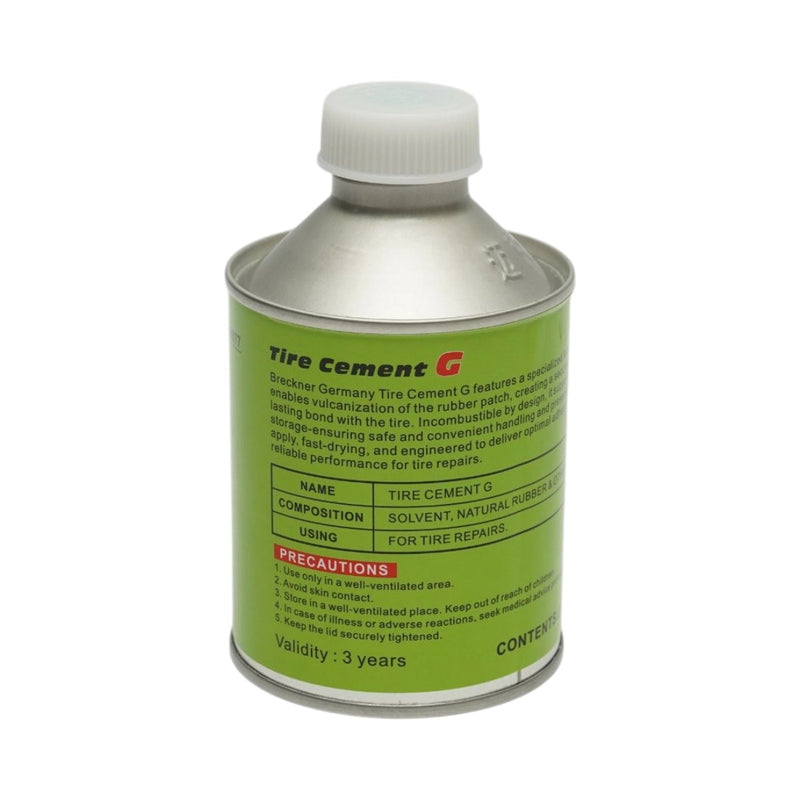 Adesivo per vulcanizzazione a freddo "Tire Cement G" per camere d'aria e toppe per pneumatici (230 ml) Breckner Germany