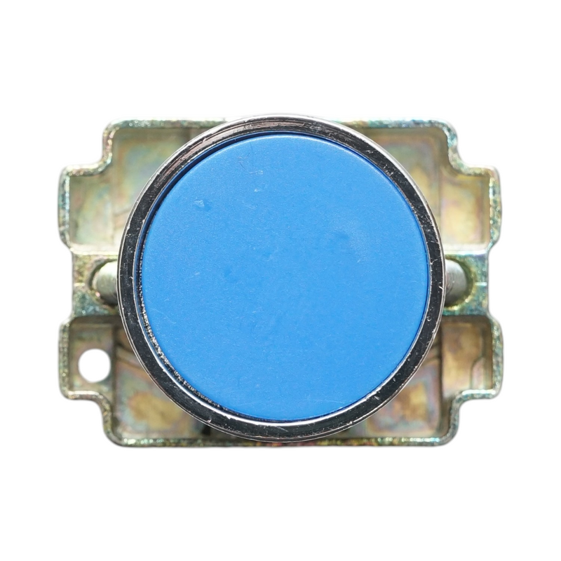 Pulsante in metallo blu con ritorno 1NO, 400V/10A, LAY5 Breckner Germany