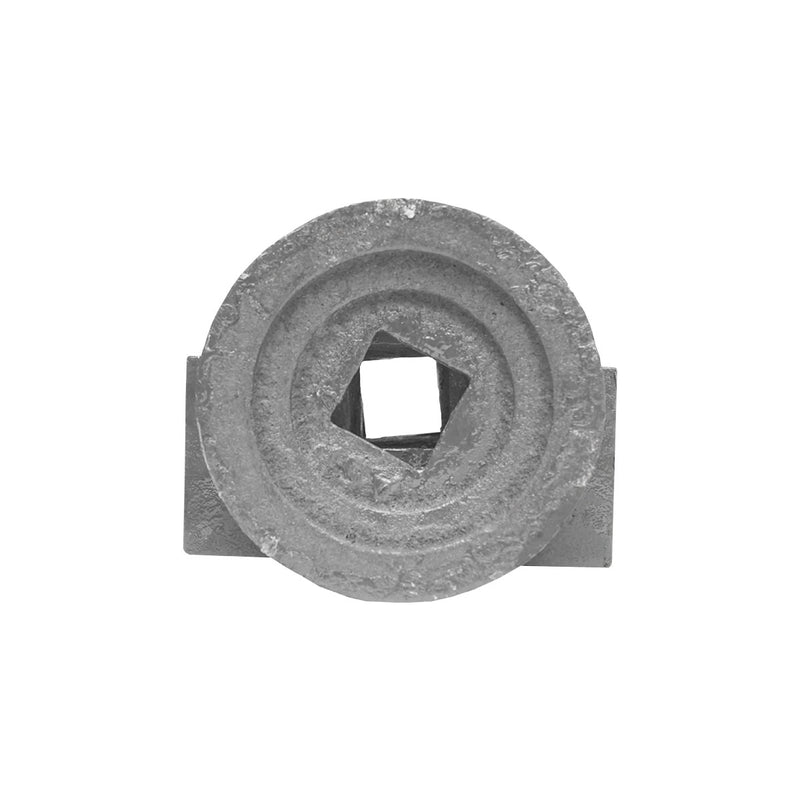 Gruppo cuscinetto per disco assemblato con cuscinetti 32015 e semiboccole – foro quadro da 40 mm – interasse fori 165 mm.