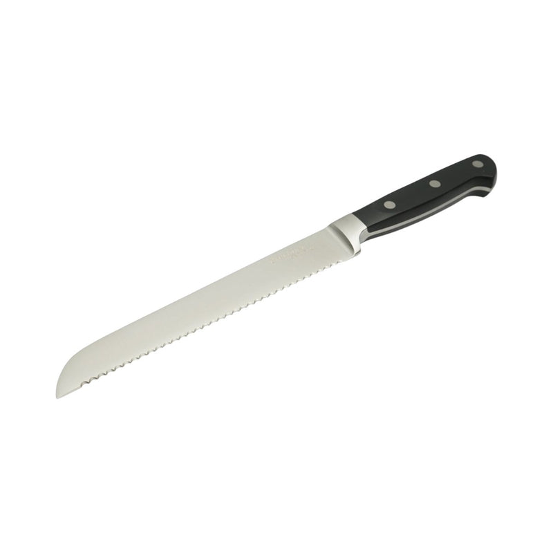 Coltello professionale per pane da 22 cm, lama in acciaio 5Cr15MoV, manico in ABS nero Breckner Germany