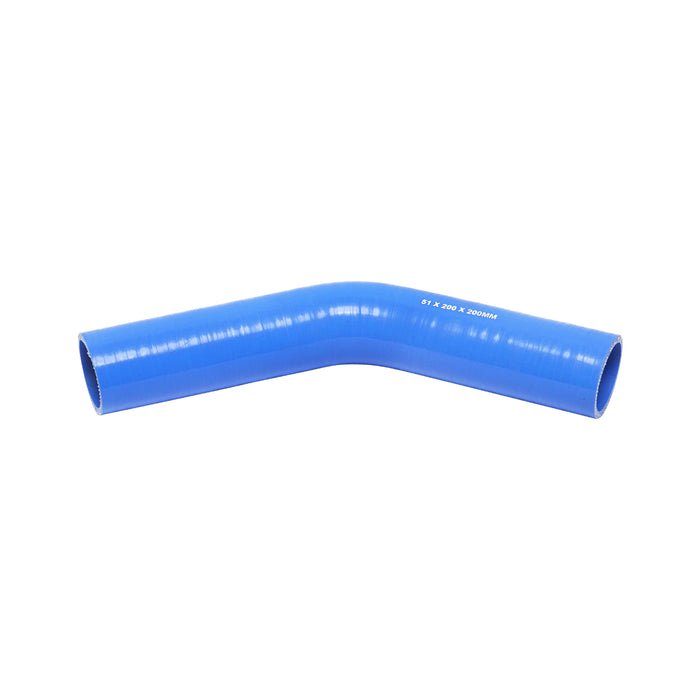 Tubetto silicone curvato a 45 gradi con inserti in tessuto, dimensioni 51x200x200 mm