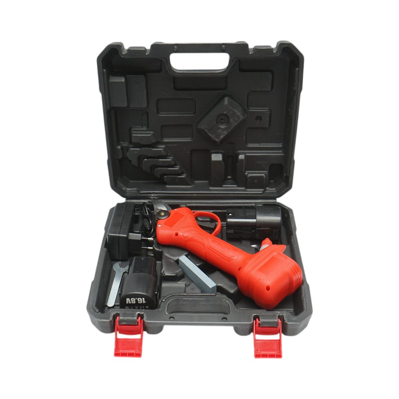 Forbici da potatura elettriche con due batterie agli ioni di litio da 16,8 V e 1,5 Ah, diametro di taglio 0–28 mm