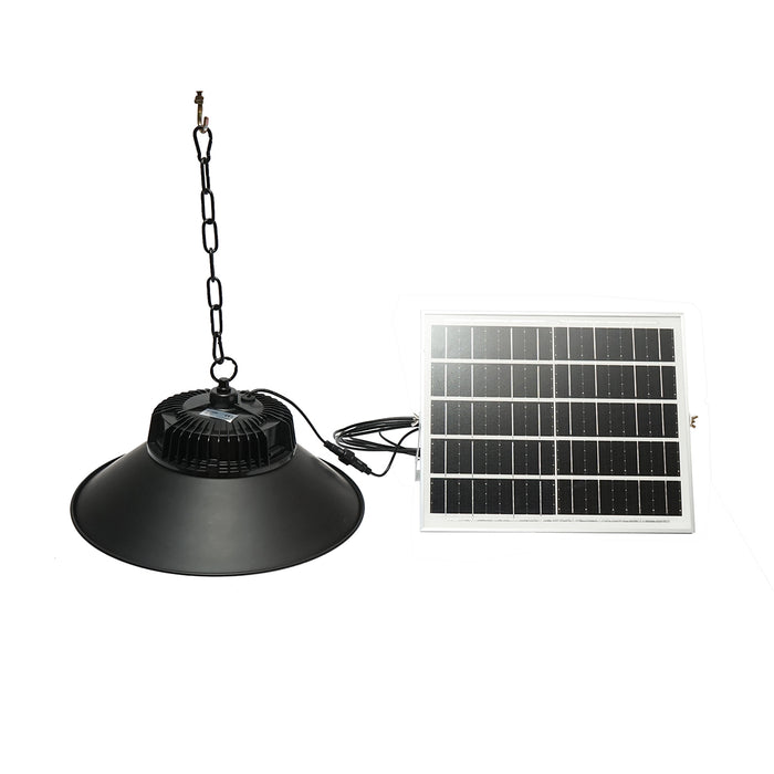 Lampada LED 100W, 6500K con pannello solare policristallino da 16W, batteria LifePO4 3,2V/15Ah e telecomando IP65