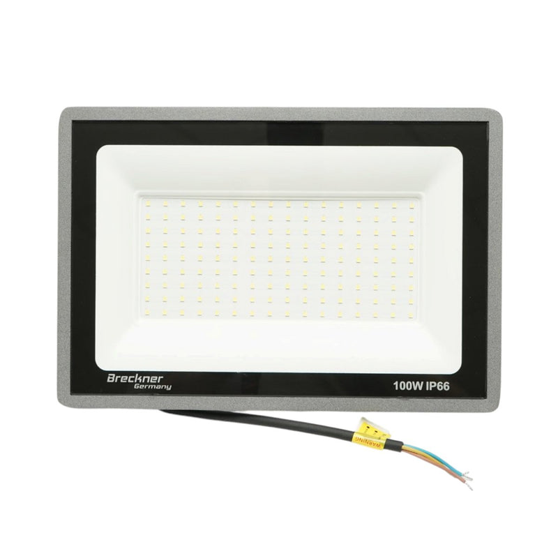 Proiettore LED 100W, 100-265V, 6500K, 10000lm, fascio largo, 285x195x30mm, IP66 Breckner Germany