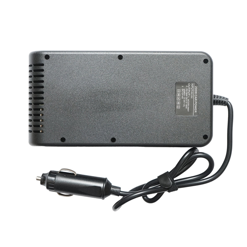 Inverter di potenza 12V-220V da 200W, onda sinusoidale modificata, porte USB e USB-C, doppia uscita AC