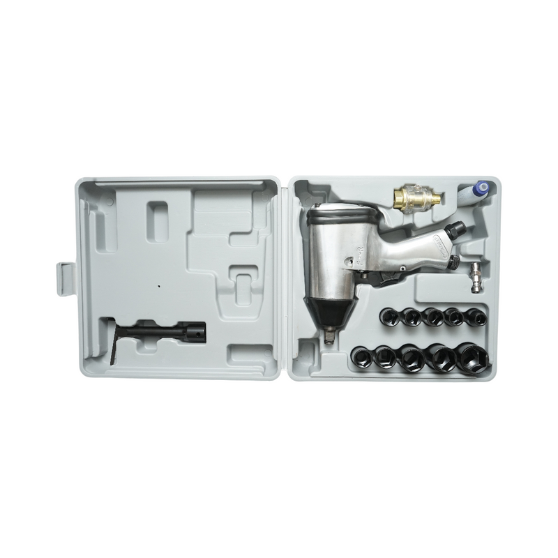 Pistola a percussione pneumatica 1/2 con chiavi a bussola 9-27 mm, 340 Nm, 7000 giri/min, pressione di esercizio 6,3 bar Breckner Germany