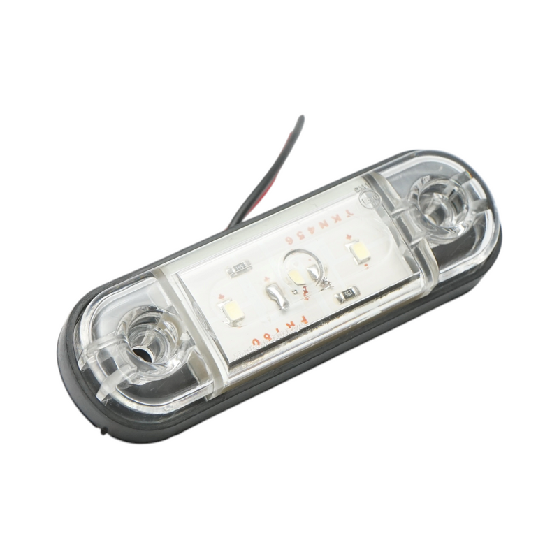 Luce di ingombro laterale a LED ovale, 12V-24V, bianca, 3 LED, 87x28x13,5 mm Breckner Germany