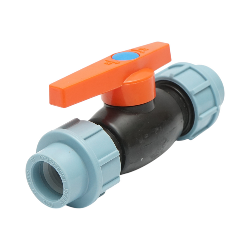 Valvola a sfera a compressione D20x20mm, PN16 bar per sistemi di irrigazione