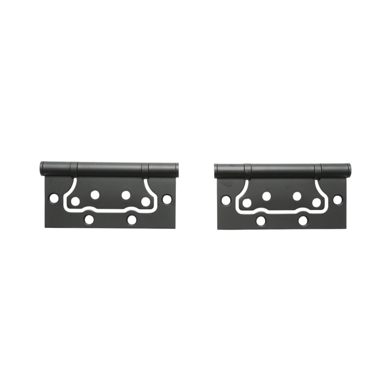Set di 2 cerniere per mobili complanari a farfalla, 100x50 mm, acciaio nero, viti incluse