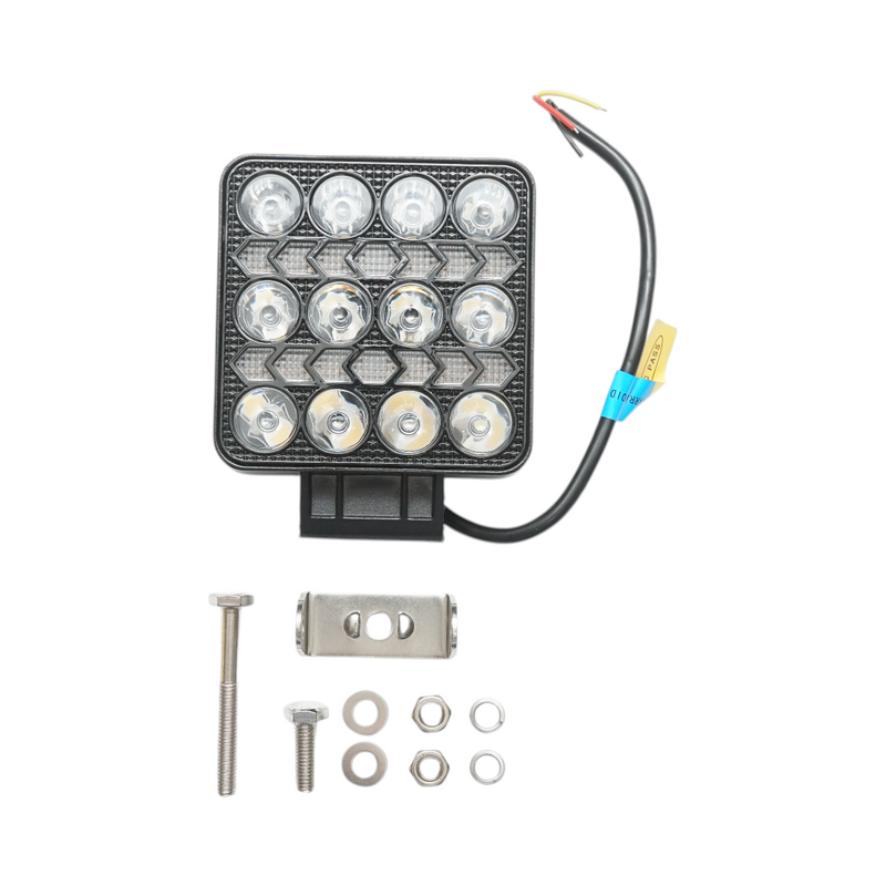 Faro a LED quadrato con DRL, 9-80 V, 36 W (bianco/giallo), corpo in alluminio 103x103x38 mm, IP67 Breckner Germany