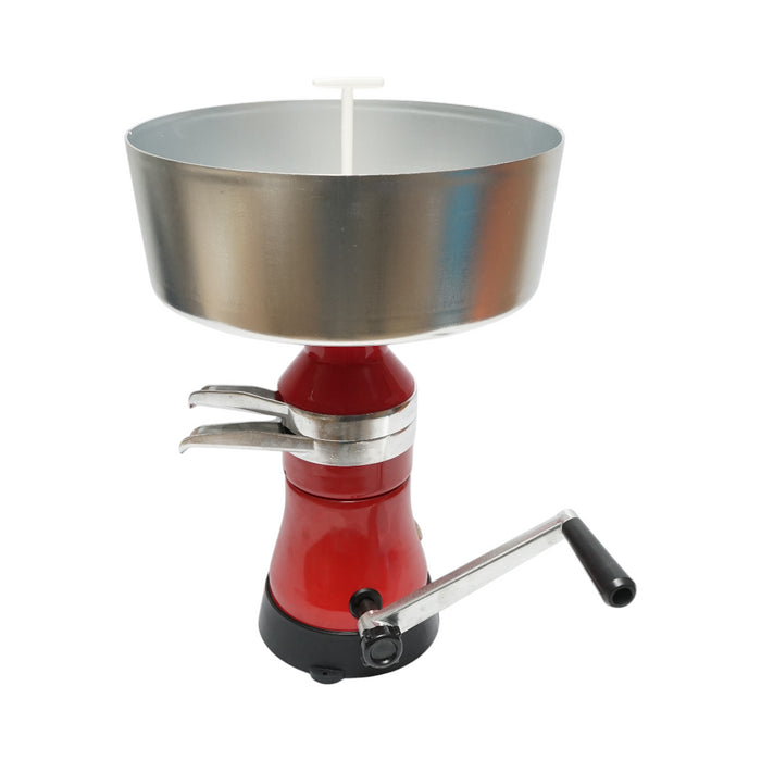 Separatore di panna dal latte o per scrematura manuale, recipiente in alluminio da 5L, capacità 80L/h.