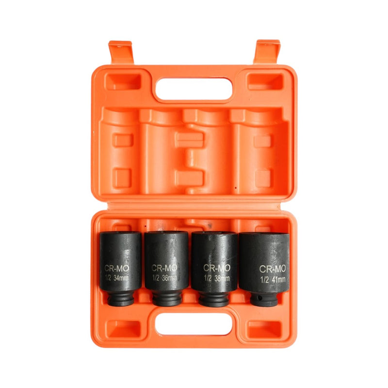 Set di 4 bussole a impatto a profilo profondo (34 mm, 36 mm, 38 mm, 41 mm), attacco da 1/2", Cr-Mo Breckner Germany