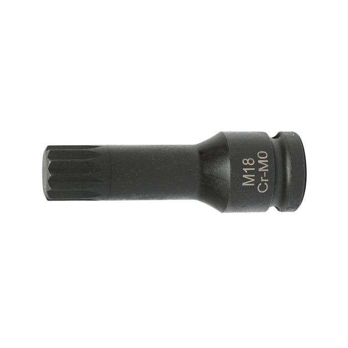 Chiave a bussola a percussione scanalata M18, 78 mm, 1/2 quadrato Cr-Mo