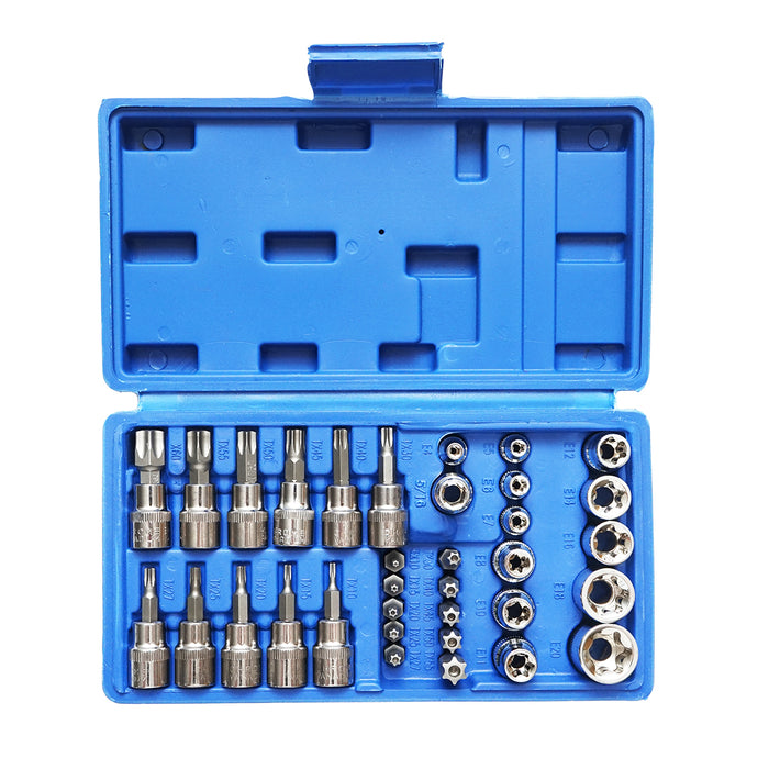 Set di chiavi a bussola E-Torx, profilo punta TX 34 pezzi Breckner Germany