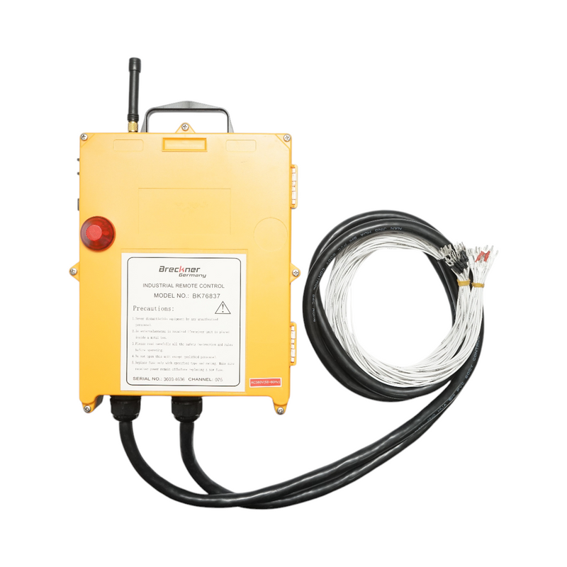 Radiocomando industriale wireless a 380 V CA con doppio joystick e pulsanti, grado di protezione IP65. Breckner Germany