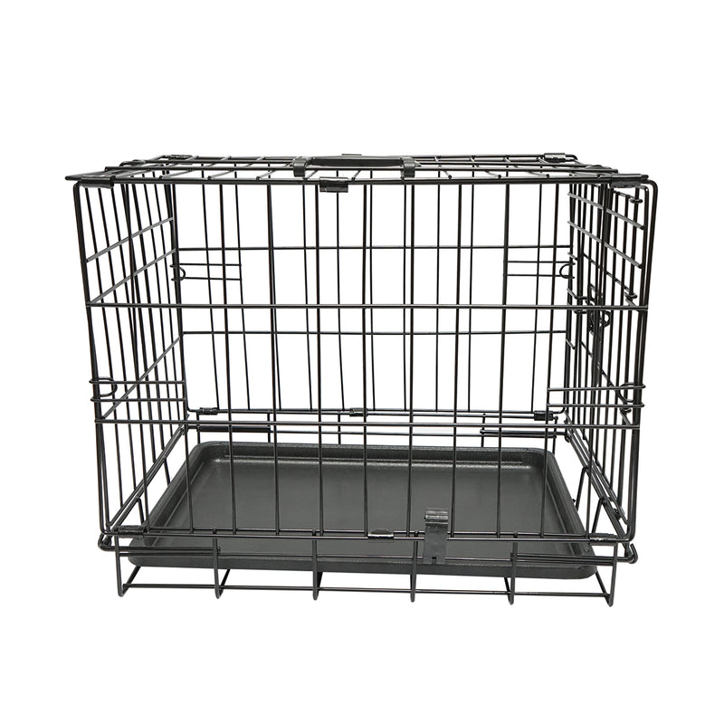 Gabbia pieghevole in metallo per il trasporto di animali, con vassoio rimovibile e maniglia, 44,5x30,5x36,5 cm