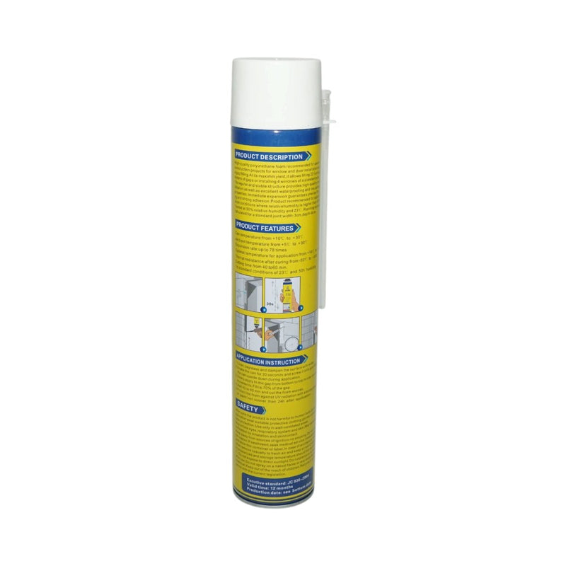 Schiuma poliuretanica (PU) bianca a rapido indurimento per montaggio, sigillatura e isolamento – applicazione manuale, 750 ml