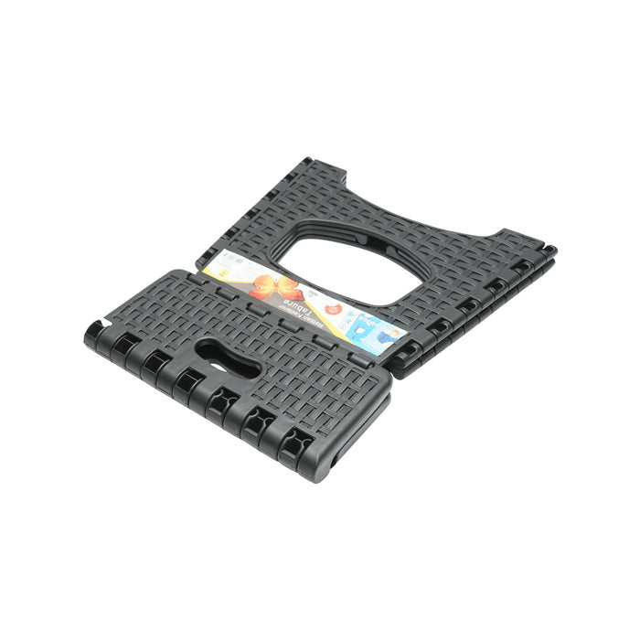 Sedia pieghevole in plastica color nero, dimensioni 286x325x270mm.