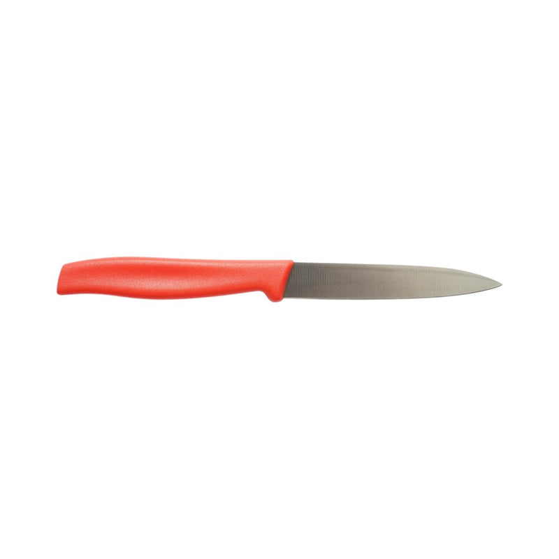 Coltello da pelatura 10 cm, lama in acciaio 5Cr15MoV, manico in PP rosso Breckner Germany