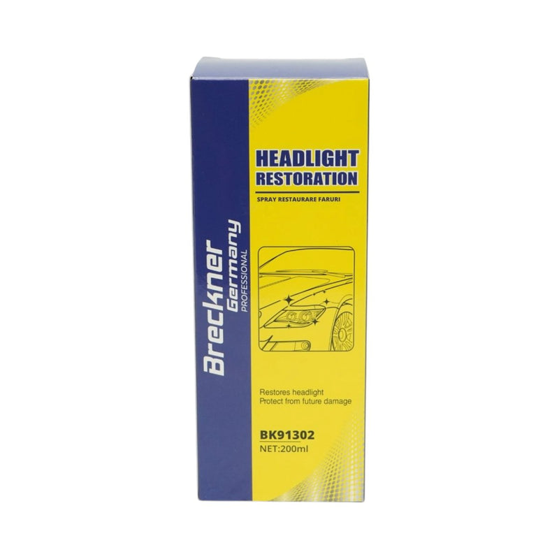 Spray per il ripristino dei fari con 2 fogli abrasivi, 200 ml Breckner Germany