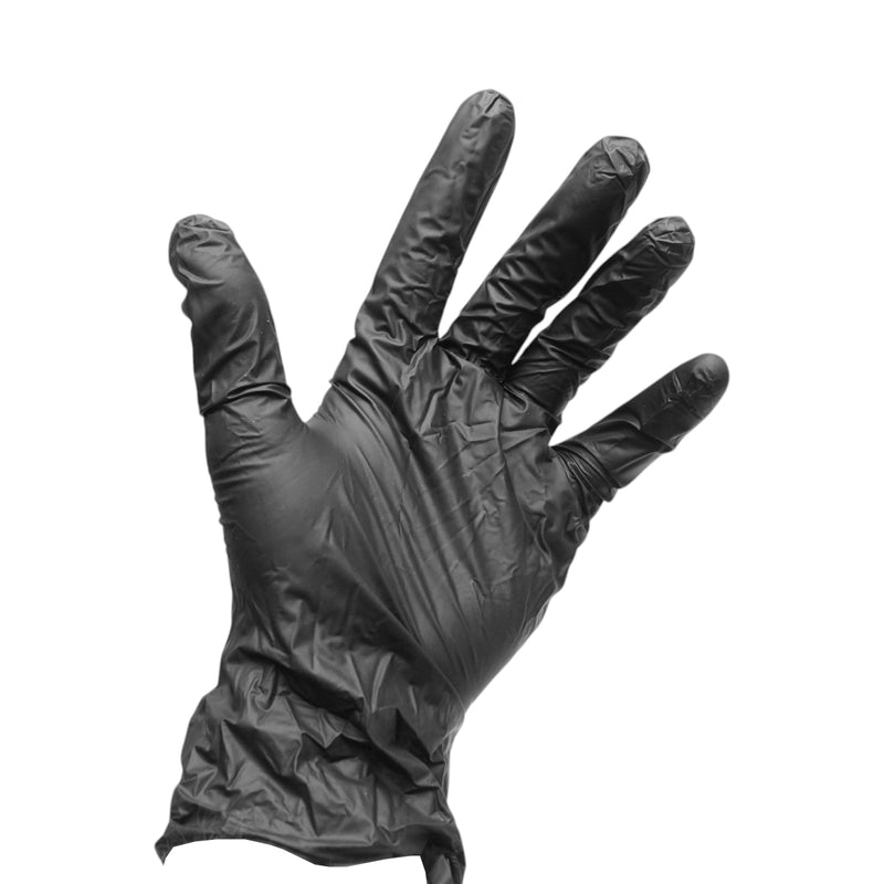 Guanti in nitrile sintetico nero, senza polvere, taglia L, 100 pezzi/scatola