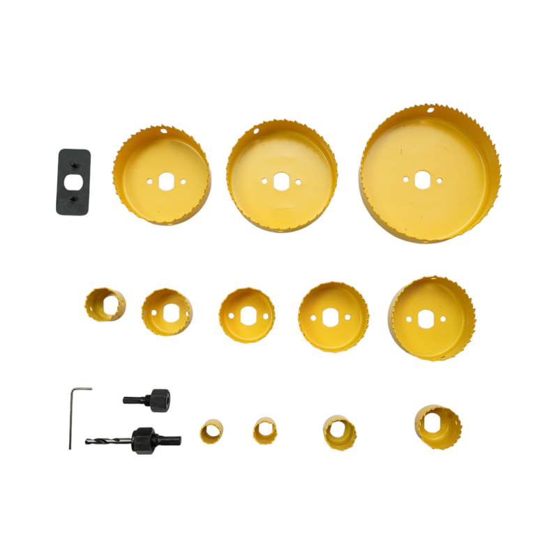 Set di 12 punte circolari da 19-127 mm per cartongesso, legno, PVC 16 pezzi Crownman