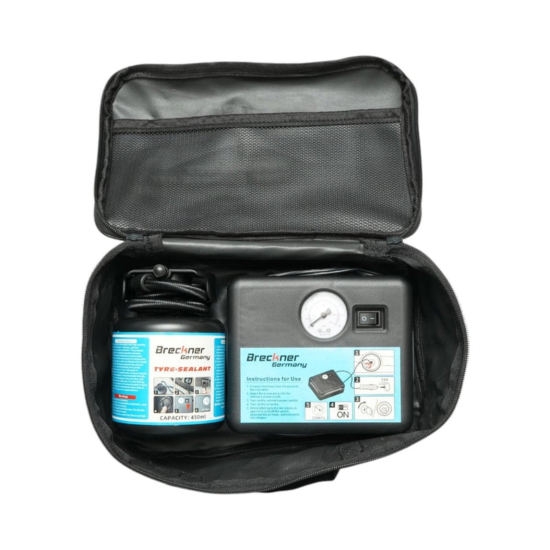 Kit di riparazione pneumatici con compressore a 12 V e sigillante da 450 ml Breckner Germany