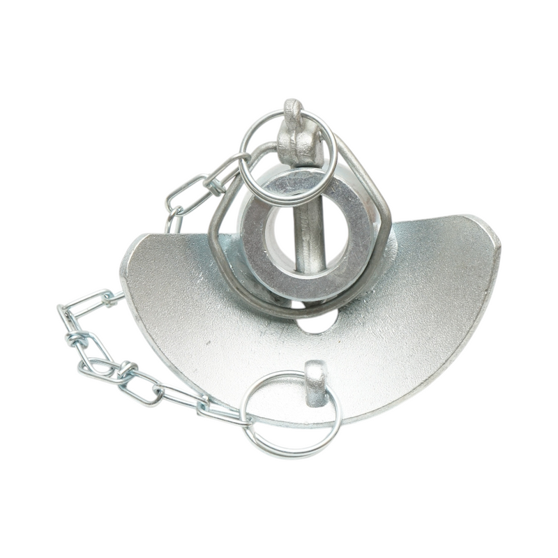 Testa a sfera per tirante laterale con collare, catena e perno, 56x69 mm, Categoria 2-2