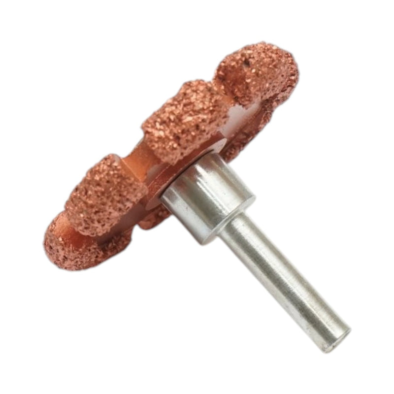 Mola abrasiva per la rettifica degli pneumatici, 50 × 7 mm, grana K36, gambo esagonale da 3/8 di pollice.